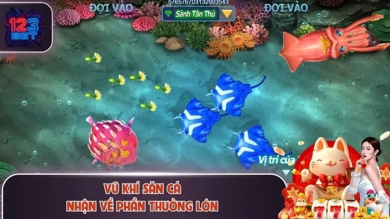 Bắn Cá Rồng 123Bet - Săn Cá Lớn, Nhận Về Thưởng Khủng 3 Vũ khí để bắn cá, săn về phần thưởng lớn